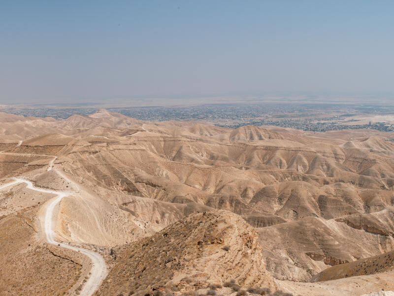 View of the Jordan Valley, Dead Sea and Jericho 