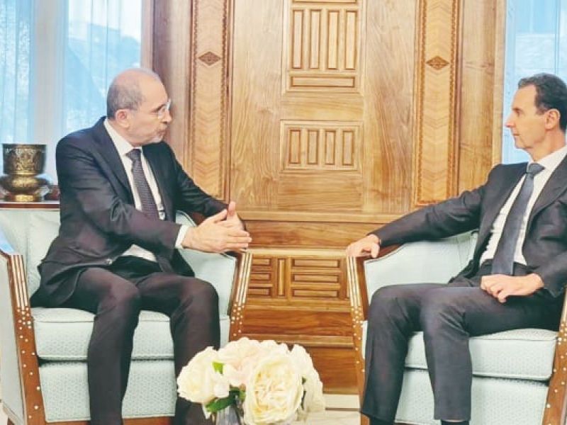 وزير خارجية الأردن يلتقي الرئيس السوري في دمشق