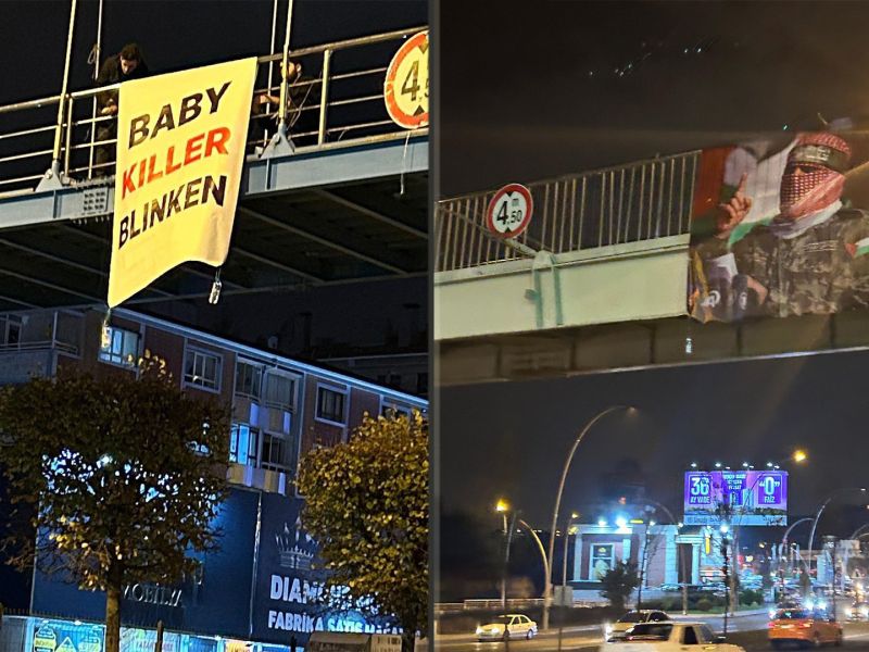 'Baby Killer Blinken': Pro-Palestine banners placed in Turkey