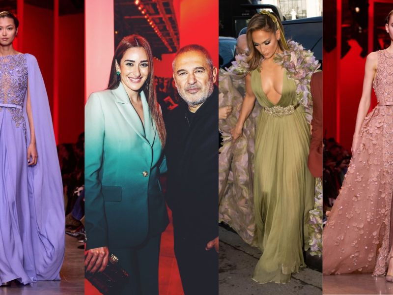 جينيفر لوبيز وأمينة خليل في الصف الأول في عرض إيلي صعب للأزياء الراقية لصيف 2024