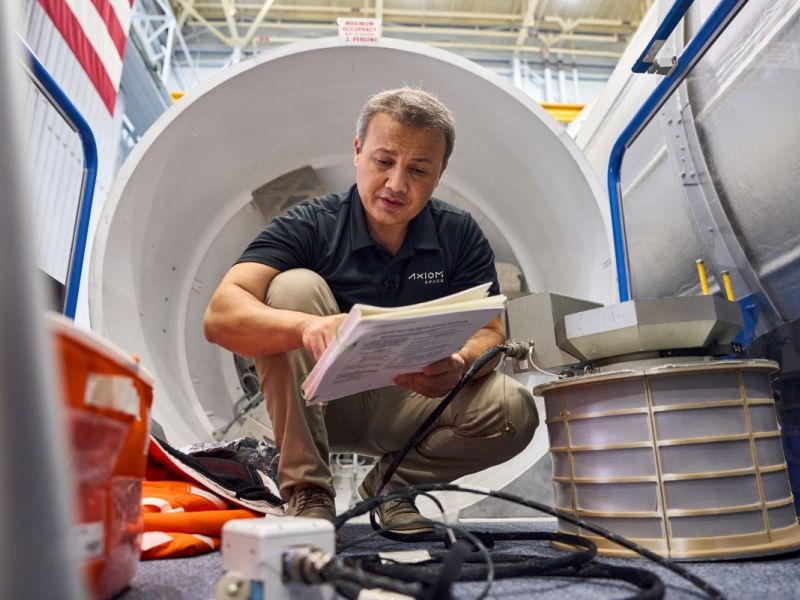 An unlocated handout picture taken on August 8, 2023 shows Turkish Astronaut Alper Gezeravci 