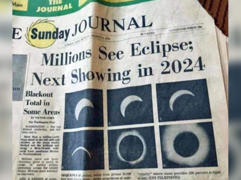 A photo of newspaper from 1979 mentioning 2024 eclipse goes viral