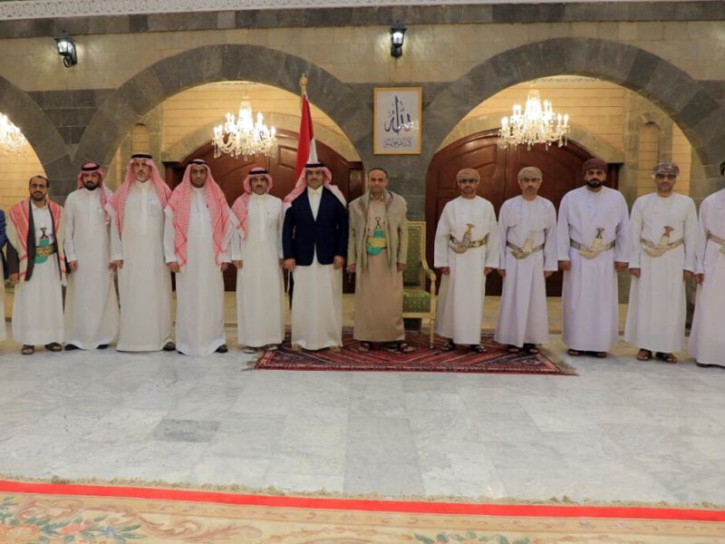 Yemeni parties during peace talks in Oman