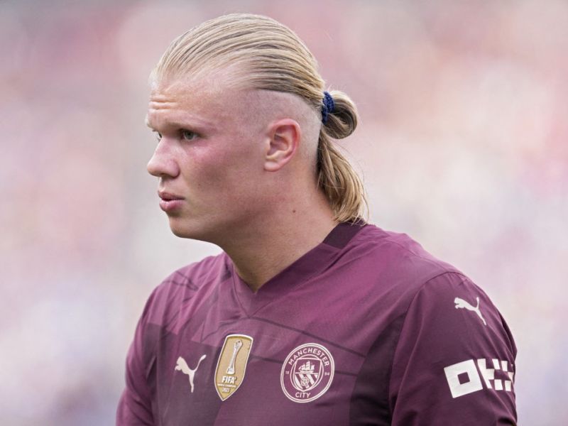 Erling Haaland #9 of Manchester City plays in a pre-season match against Chelsea at Ohio Stadium on August 03, 2024 in Columbus, Ohio. Jeff Dean/Getty Images/AFP (Photo by Jeff Dean / GETTY IMAGES NORTH AMERICA / Getty Images via AFP)