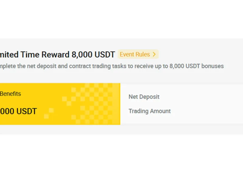 تطلق حملة مكافأة ترحيبية جديدة بقيمة 8100  USDT لمكافأة المستخدمين بفوائد سخية