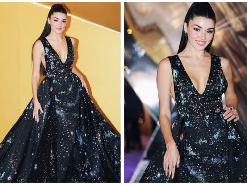 Turkish star Hande Erçel at Joy Awards 2025 in Saudi Arabia.