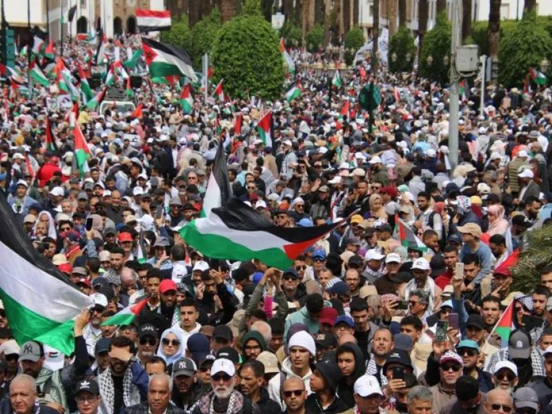 المغرب.. مسيرة تضامنية مع غزة ومطالب بوقف التطبيع مع الاحتلال