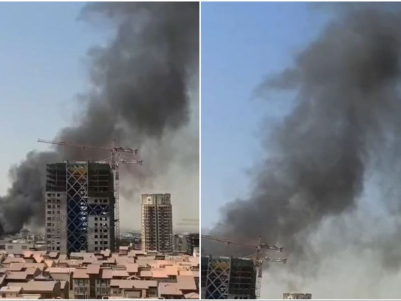 black smoke seen in Chitgar area in Tehran