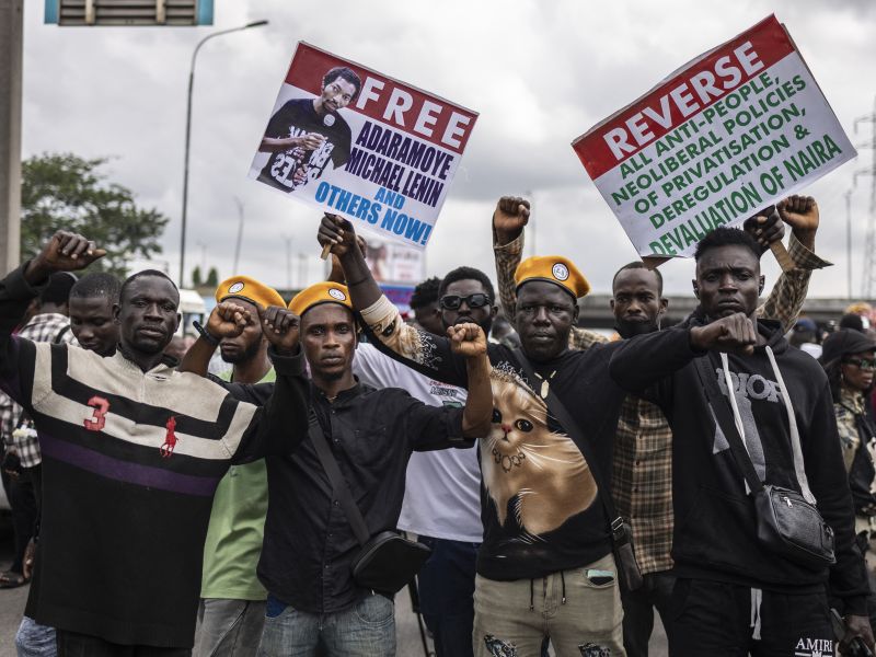 Nigerian security forces clash with protesters demanding release of separatist leader