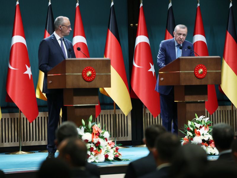 Turkish President Recep Tayyip Erdoğan (right) and German Chancellor Friedrich Merz during a joint press conference in Ankara, October 30, 2025. Photo: Presidency of the Republic of Turkey / @trpresidency German chancellor meets Erdoğan in Ankara, seeks reset with Turkey