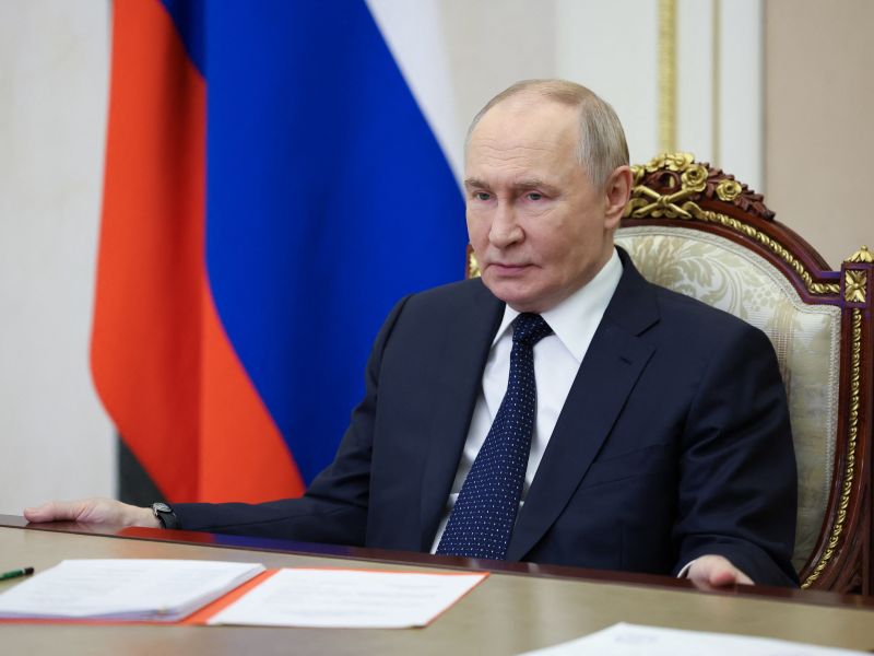 In this pool photograph distributed by the Russian state agency Sputnik, Russia's President Vladimir Putin chairs a Security Council meeting via a videoconference at the Kremlin in Moscow on October 24, 2025. (Photo by Alexei Babushkin / POOL / AFP) 4"Putin's war machine Is crumbling," warns NATO — France responds with mirage firepower