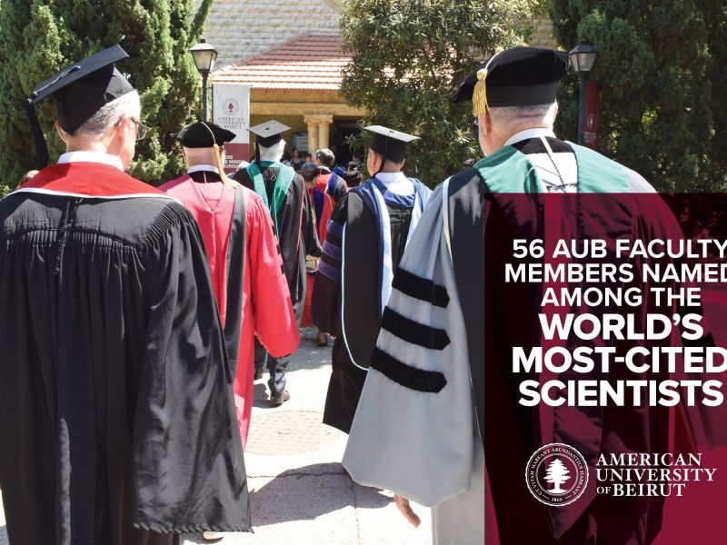 ستةٌ وخمسون من أعضاء الهيئة التعليمية في الجامعة الأميركية في بيروت من بين الباحثين الأكثر استشهادًا في العالم