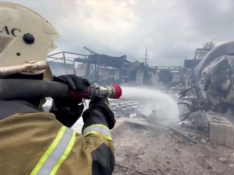 Ukrainian drone hits Grozny skyscraper, setting tower ablaze 