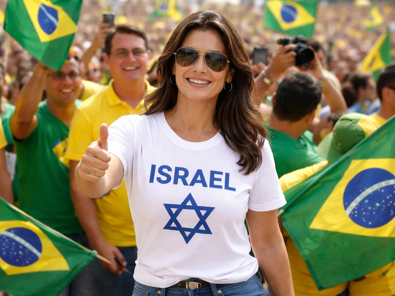 ميشيل بولسونارو تظهر بقميص “إسرائيل” في مظاهرات استيقظي يا برازيل