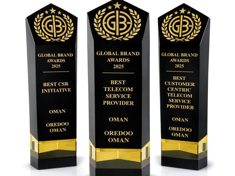Triple Win for Ooredoo Oman at the Global Brands Magazine Awards 2025