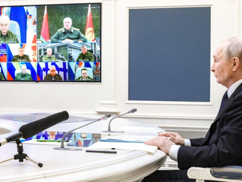 Putin and Lukashenko oversee joint Russia-Belarus nuclear drills 