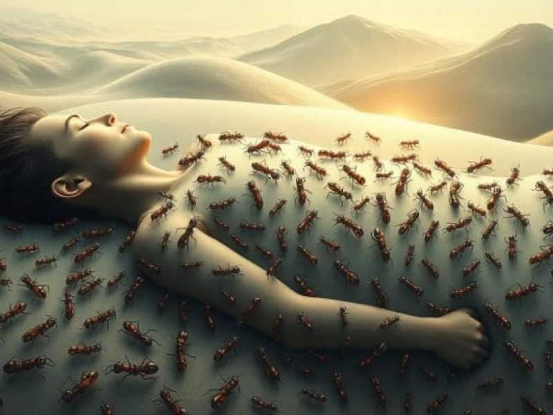 تفسير حلم رؤية النمل على الجسم في المنام لابن سيرين
