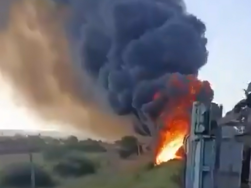 Footage: Ukrainian drone sets Russian fuel train ablaze