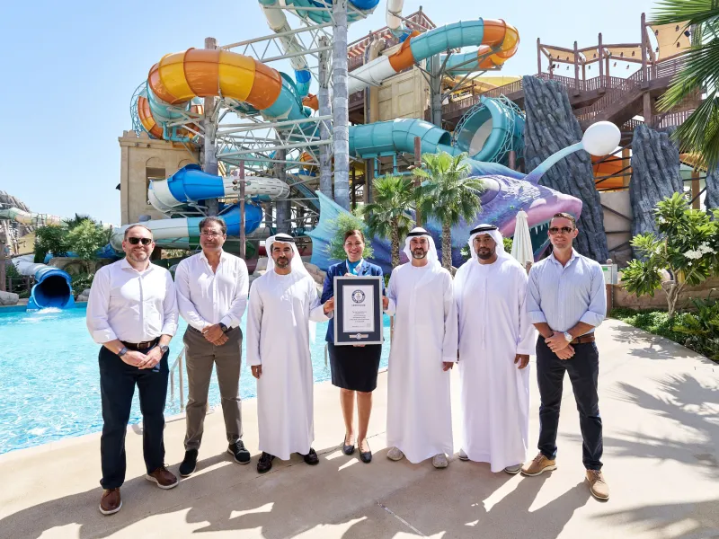 Yas Waterworld Yas Island, Abu Dhabi Breaks a Guinness World Records™ Title for Most Waterslides in a Waterpark