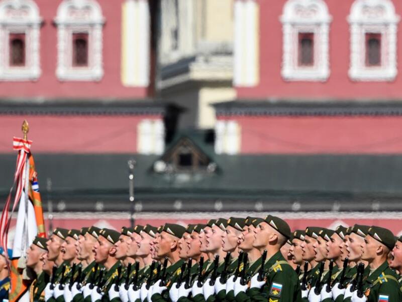 Russian servicemen take part in the Victory Day military parade at Red Square in Moscow on May 9, 2018. Russia marks the 73rd anniversary of the Soviet Union's victory over Nazi Germany in World War Two.
Kirill KUDRYAVTSEV / AFP