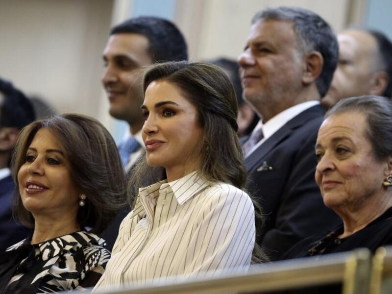Jordan's Queen Rania (C) attends the opening of the third regular session of the parliament in the capital Amman. (KHALIL MAZRAAWI / AFP)