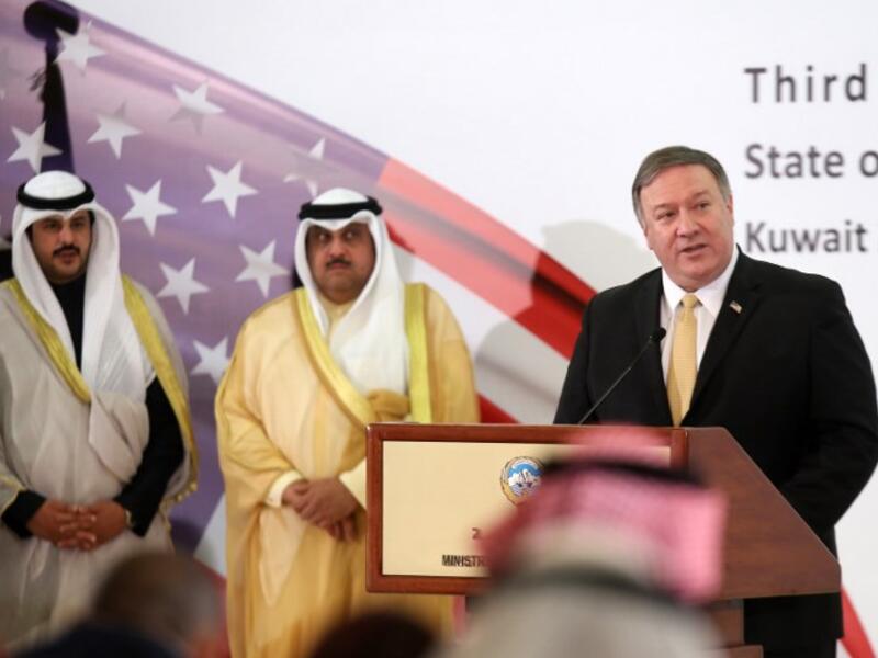 US Secretary of State Mike Pompeo is pictured during a press conference with Kuwait's foreign minister in Kuwait City on March 20, 2019. 
Yasser Al-Zayyat / AFP
