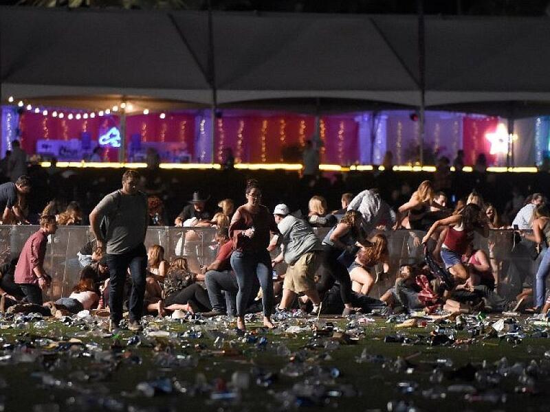 Police have yet to make any official statements regarding a possible motive for the massacre, which saw Paddock barricade himself in a hotel room on the 32nd floor of the Mandalay Hotel with 23 firearms before shooting 59 people dead and injuring 527 (AFP)

