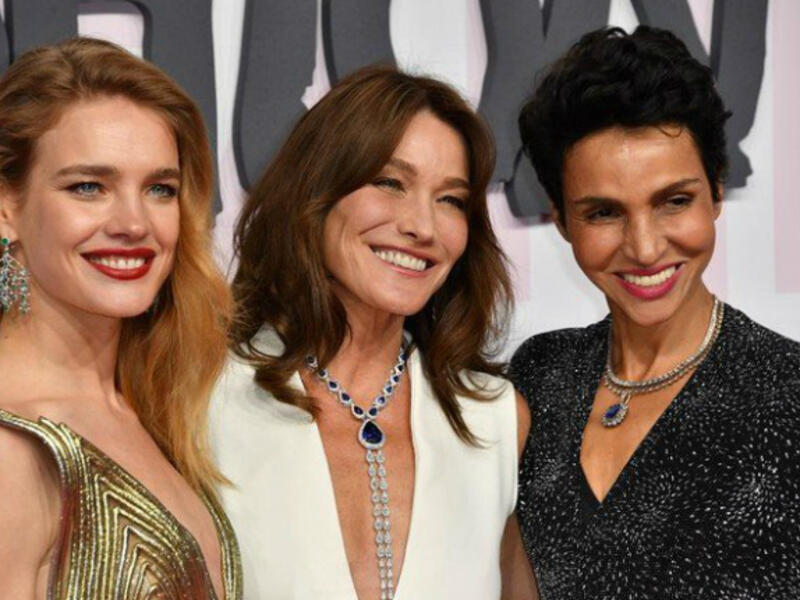 Farida Khelfa returns to the runway for Schiaparelli (Source: AFP)