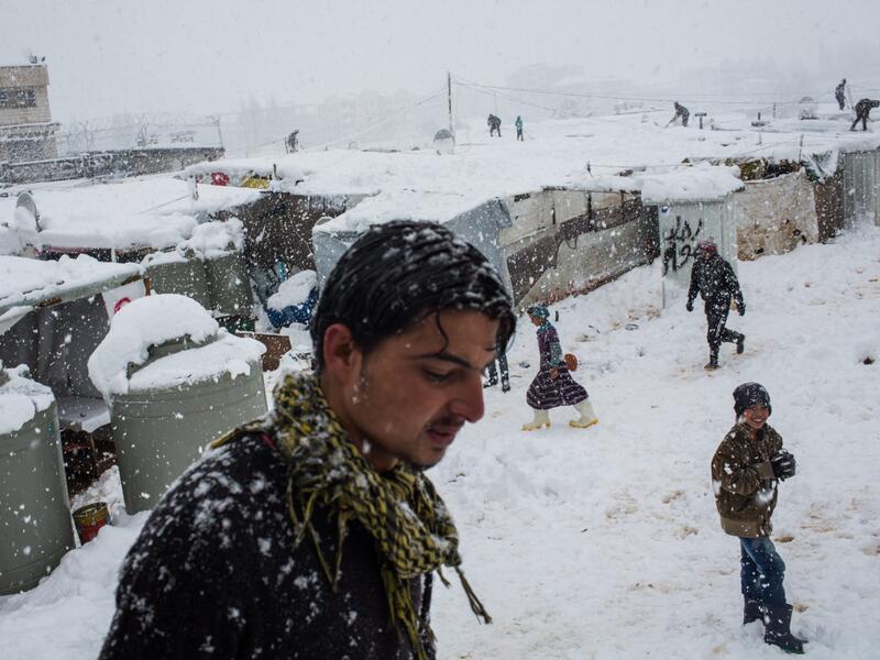 refugee in snow