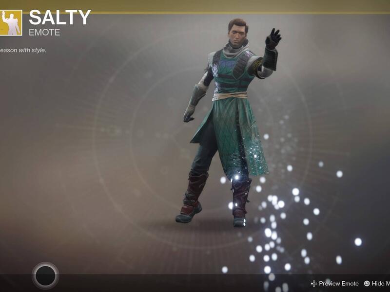 ظهرت حركة "رشة الملح" في واحدة من أكثر ألعاب الفيديو انتظارًا لعام 2017 (القدر  Destiny 2)، يمكن لأي لاعب شراؤها مقابل رسوم إضافية، إذا كان يريد شخصيته بأن ترش الملح