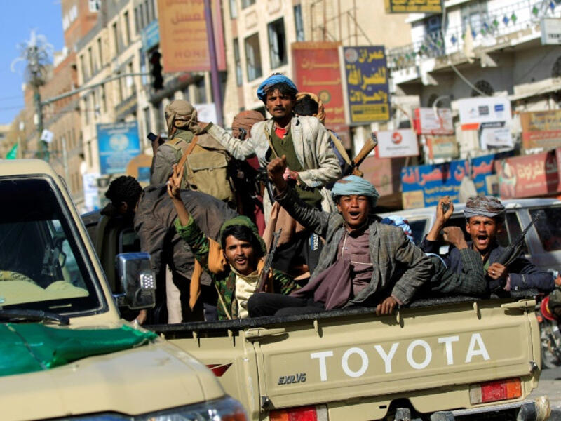 Houthi fighters in Sanaa (AFP)