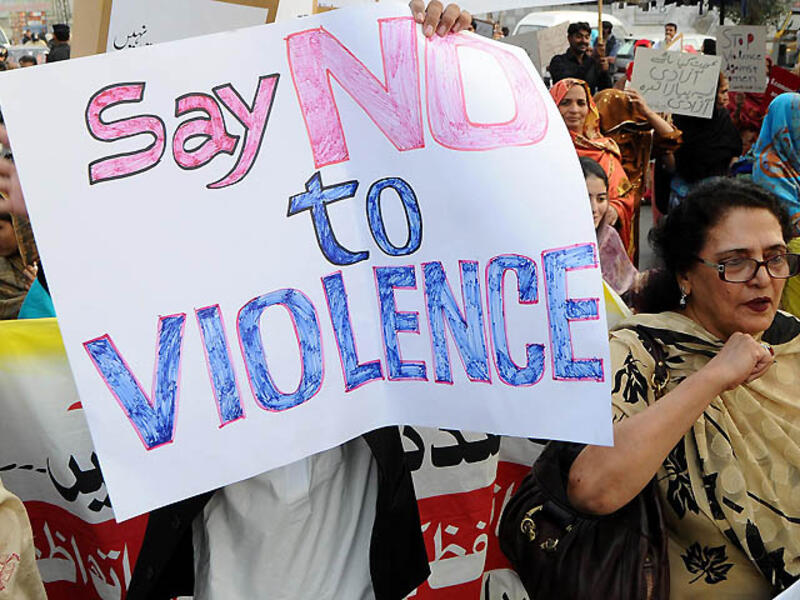 Women march during a rally on violence against women in Lahore. (AFP/ File)