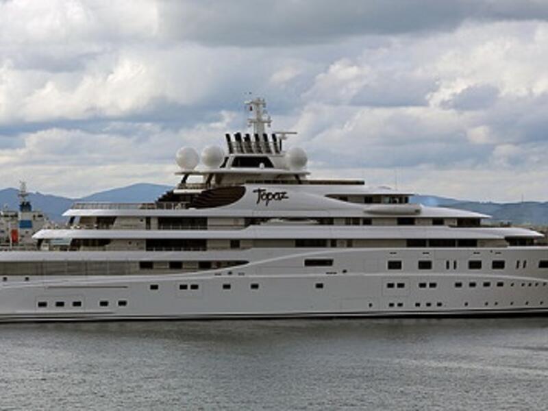 5. Topaz - Mansour bin Zayed Al Nahyan

Topaz is Deputy PM of the UAE Mansour bin Zayed Al Nahyan’s $525 million superyacht. At 147m, it’s one of the largest yachts in the world, and reportedly has two helipads and a swimming pool.
(Wikipedia - Creative Commons - Moshi Anahory)