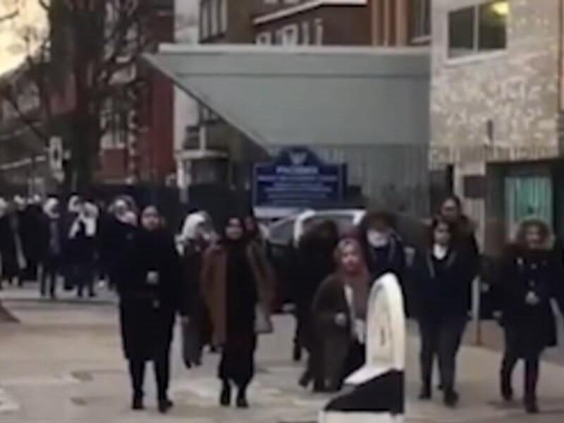 In it a man can be heard making horrendous comments about the young girls, referring to them as 'black c***s with f***** sarees on' in Bow, east London  (Facebook) 