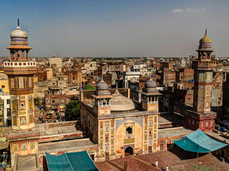 Panorama of Wazir Khan Mosque, Lahore, Pakistan  (Shutterstock)
