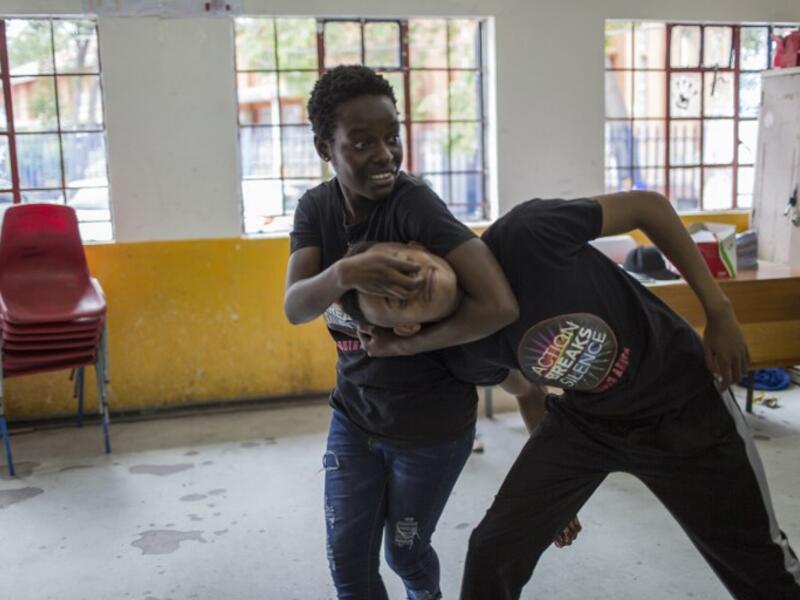 Mbuyisa Makhubu Primary School in the are of Orlando West, in the South African township of Soweto. (GULSHAN KHAN / AFP)