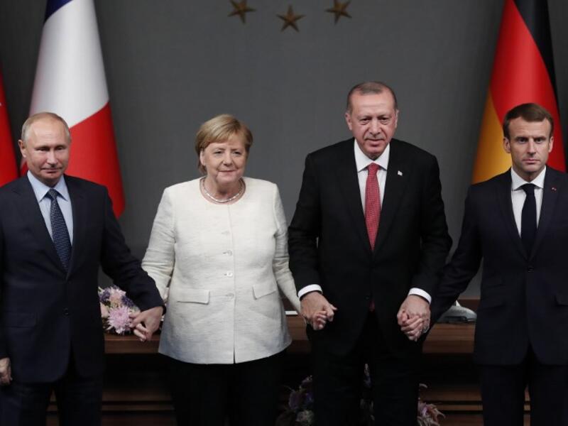 The leaders of Turkey, Russia, France and Germany are set to meet in Istanbul to try to find a lasting political solution to the Syrian civil war and salvage a fragile ceasefire in a rebel-held northern province.  (MAXIM SHIPENKOV / POOL / AFP)
