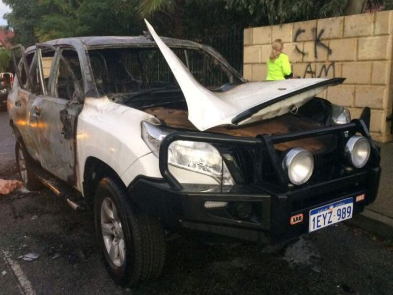 A mosque in Perth, Australia was attacked with a firebomb and anti-Islam graffiti while worshippers were inside praying. (Twitter)