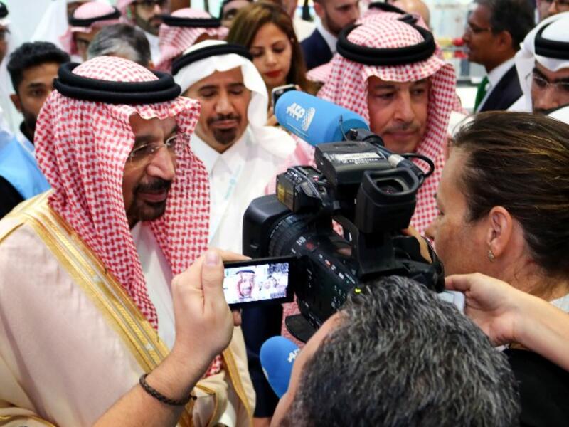 Saudi Arabia’s Energy Minister Khalid al Falih at the World Future Energy Summit in Abu Dhabi.  (AFP/Nezar Balout)