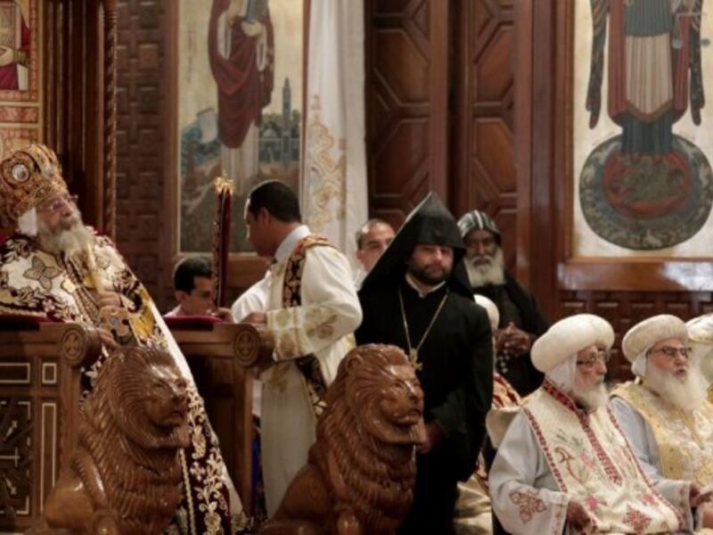 Coptic Pope Tawadros II leads an Easter service in Egypt. (AFP/File)