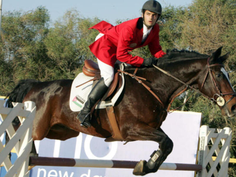 Ibrahim Bisharat show-jumps for Jordan