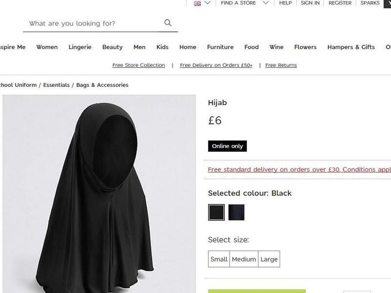 Marks & Spencer has been accused of “facilitating medievalism” by selling hijabs for children (Twitter)