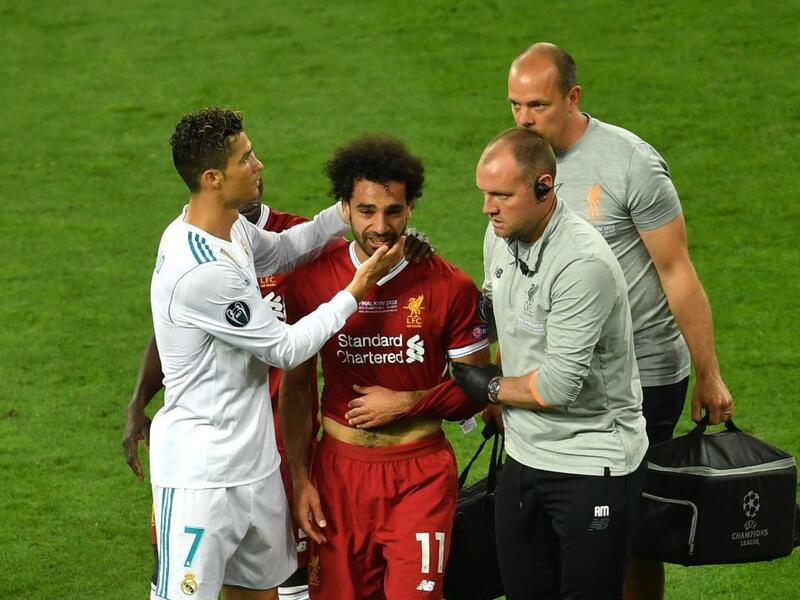 Mohammed Salah leaving the game in tears after sustaining a shoulder injury. (FIFA Instagram)