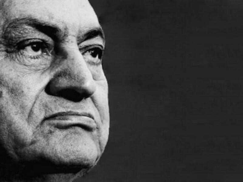 A sombre looking ex President Mubarak