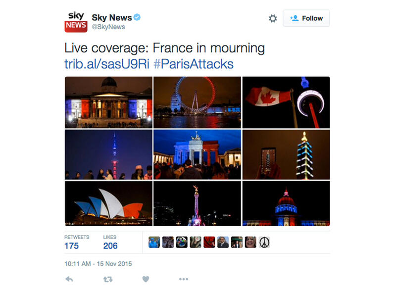 cities light up monuments #parisattacks