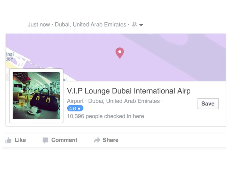 FB check-in VIP lounge