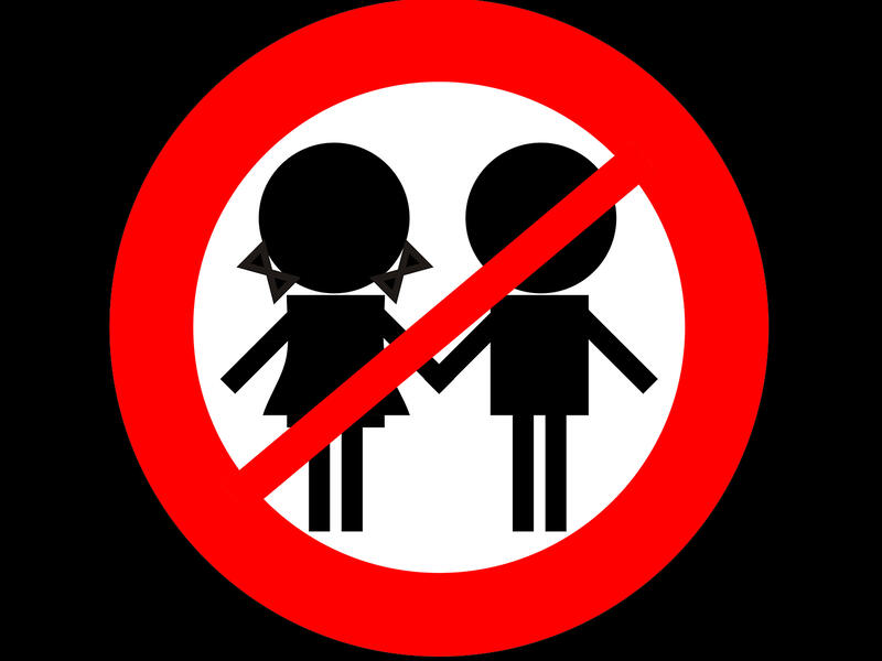 no holding hands sign 