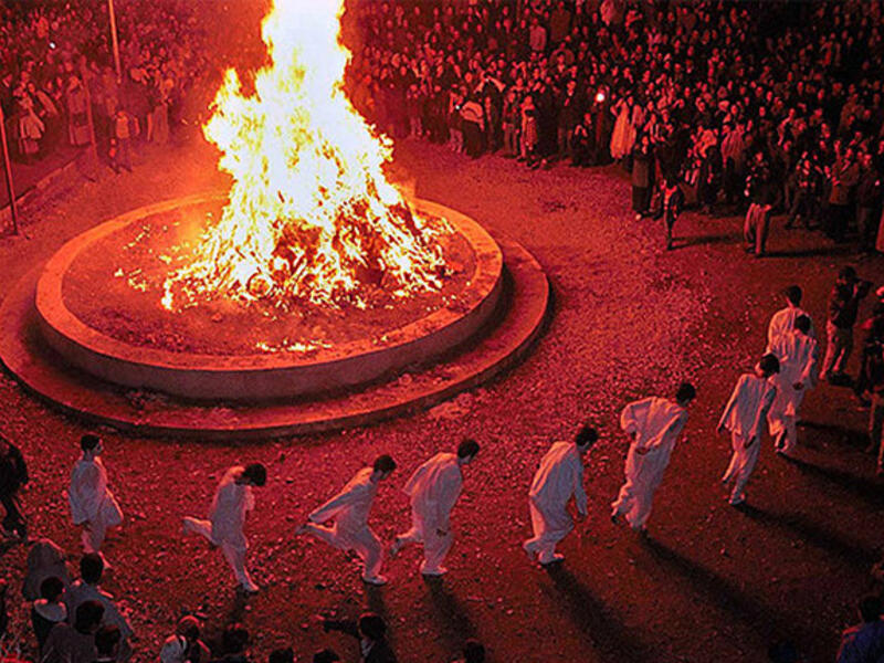 fire worship men