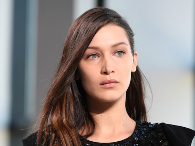 Bella took the fall in her stride, and later posted her injury on Snapchat. (AFP/Angela Weiss)