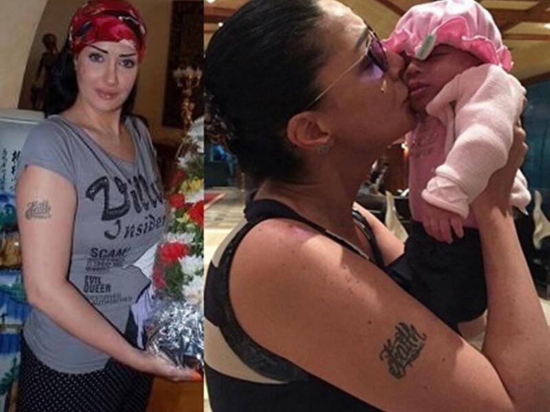 غادة عبدالرازق من أبرز النجمات اللواتي تحاول مواكبة الموضة بشكل مستمر وزينت عبدالرازق جسدها بتاتو على ذراعها